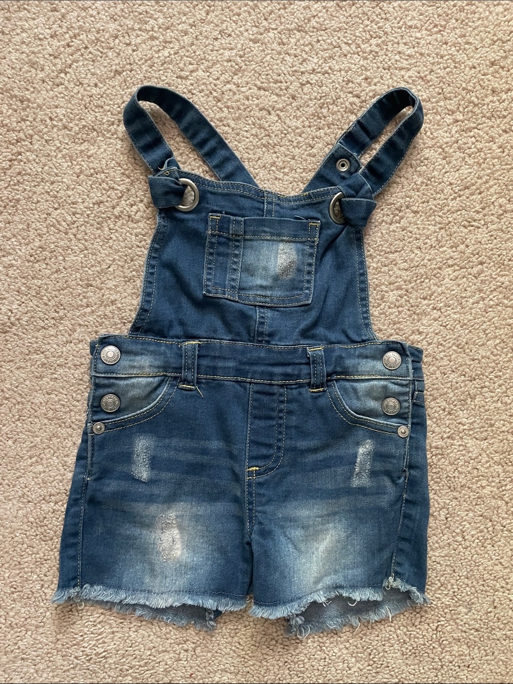 7 For All Mankind Dark Blue Denim Short Overalls